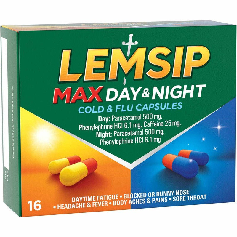 Lemsip Max Day & Night Cold & Flu Capsules 16s