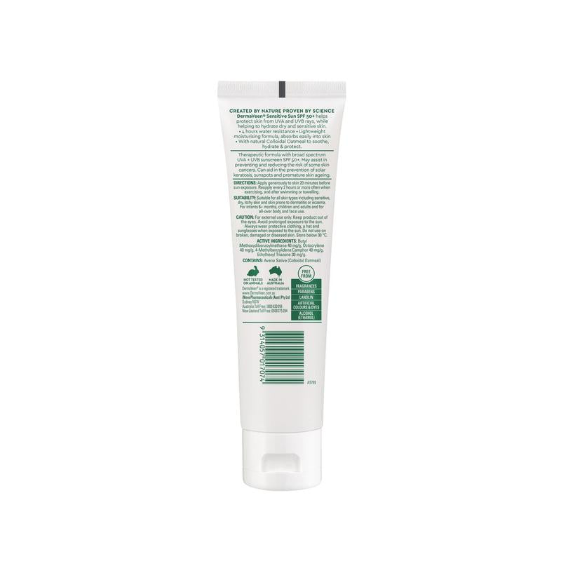 DermaVeen Sensitive Sun SPF50+ Moisturising Face & Body Sunscreen 100g