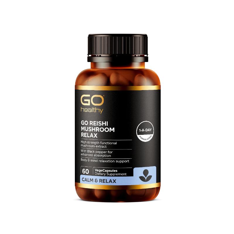 GO Healthy GO Reishi Mushroom Relax VegeCapsules 60s