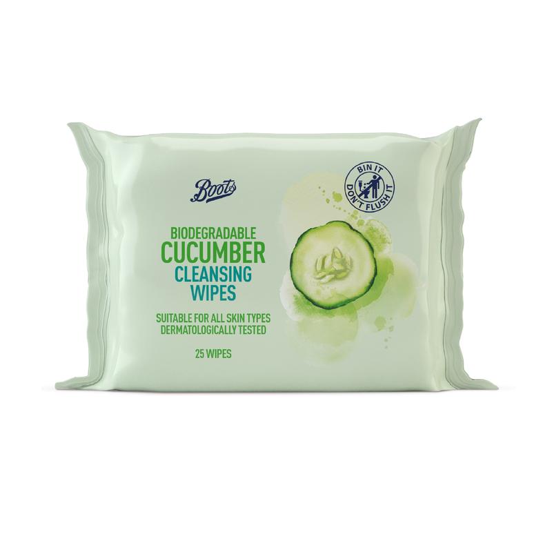 Boots Biogradable Cucumber Cleansing Wipes 25s