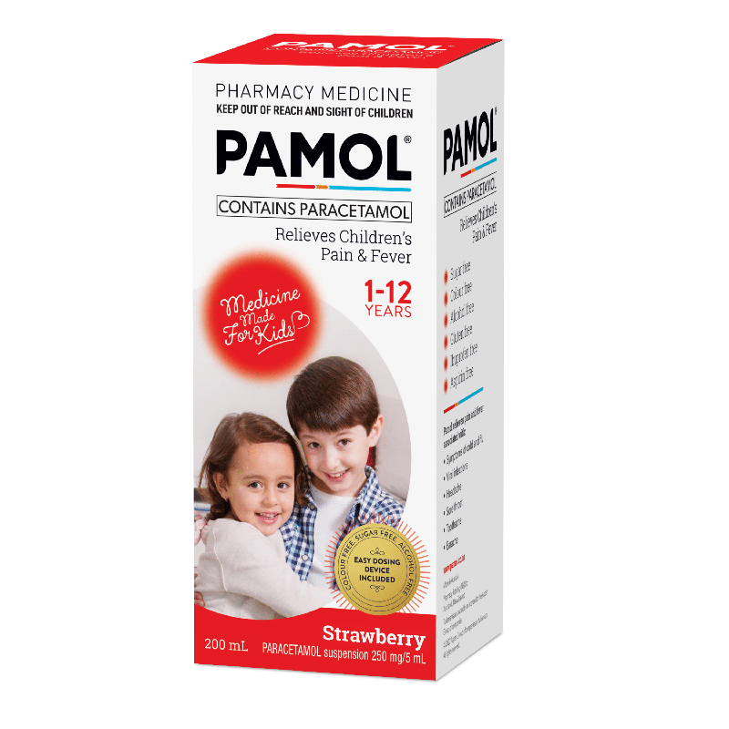 Pamol All Ages Liquid Strawberry 200ml