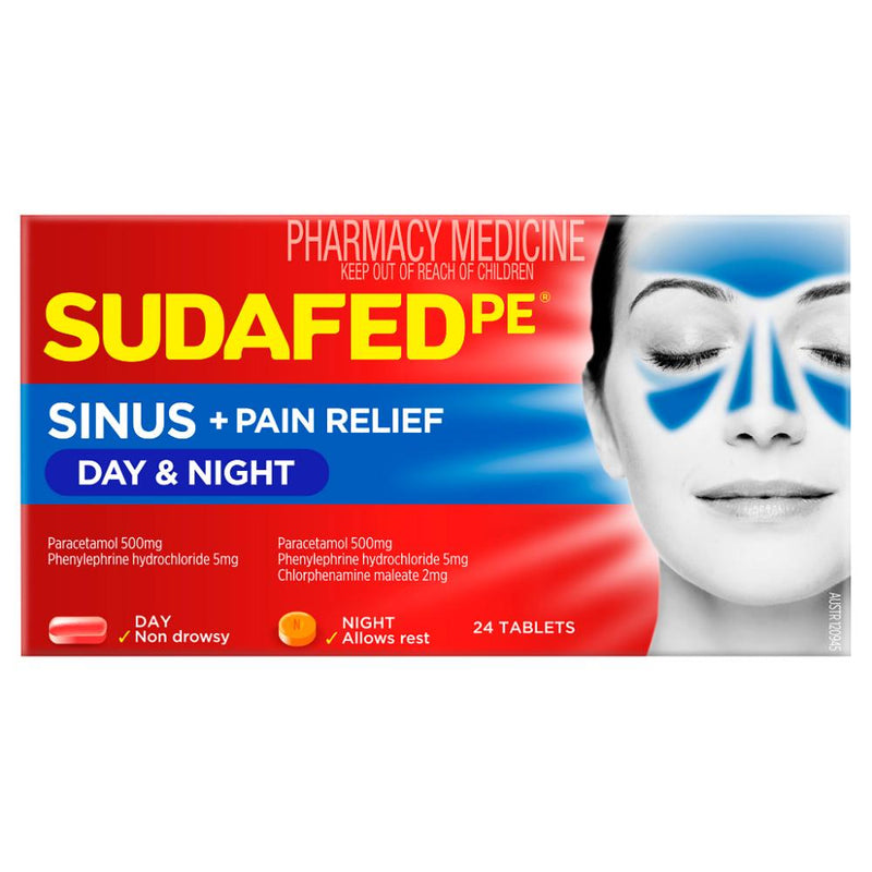 Sudafed PE Sinus + Pain Relief Day & Night Tablets 24pk