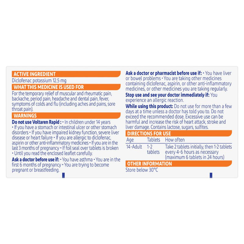 Voltaren Rapid Tabs 12.5mg 20s