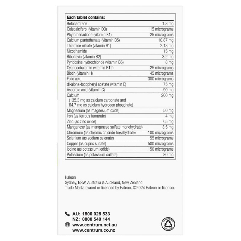 Centrum Advanced 50+ Tablets 100s