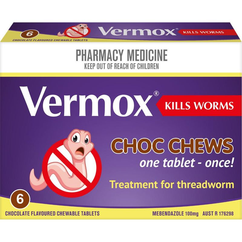 Vermox Choc Chews Tablets 6s