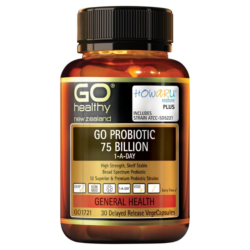 GO Healthy GO Probiotic 75 Billion 1-A-Day VegeCapsules 30s