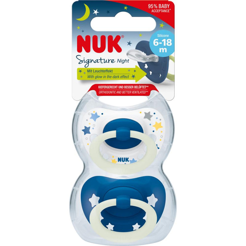 Nuk Signature Night Soother 6-18 months Assorted 2pk