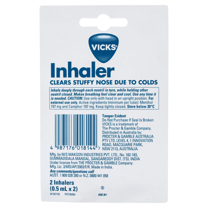 Vicks Inhaler Singler 0.5ml Twin Pack 2pk