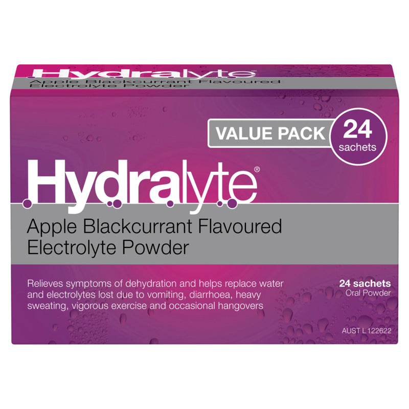 Hydralyte Apple Blackcurrant Sachets 24pk
