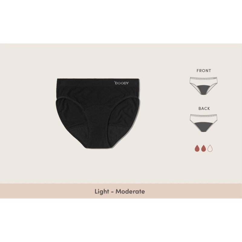 Boody Period & Leak Proof Classic Bikini L LightModerate Black