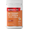 Nutra-Life High Strength Vit C 1200mg + Vit D + Zinc Tablets 120s