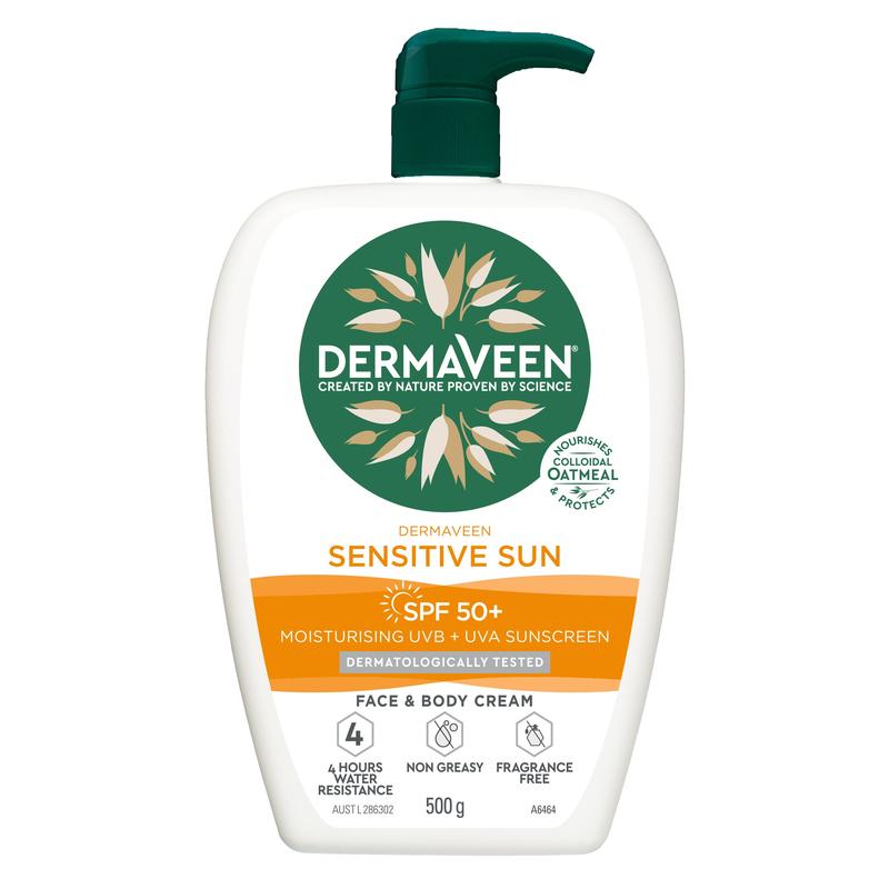 DermaVeen Sensitive Sun SPF50+ Moisturising Face & Body Sunscreen 500g