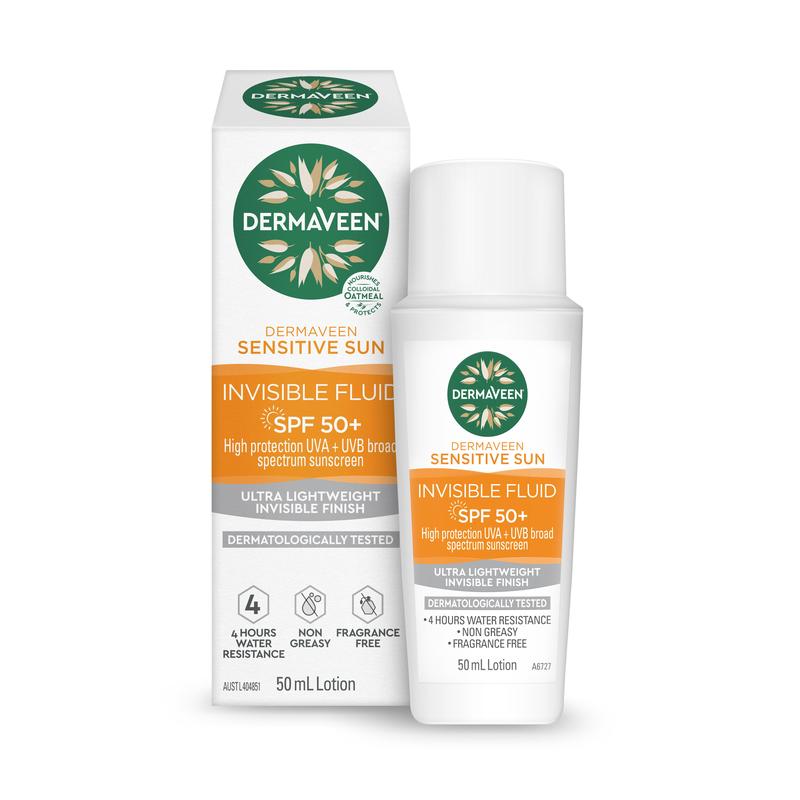 DermaVeen Sensitive Sun SPF50+ Moisturising Invisible Face Fluid 50ml