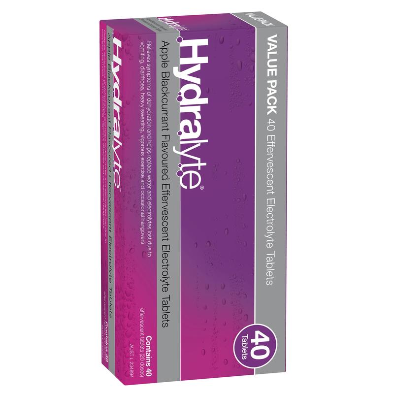 Hydralyte Effervescent Tablets Apple Blackcurrant 40s