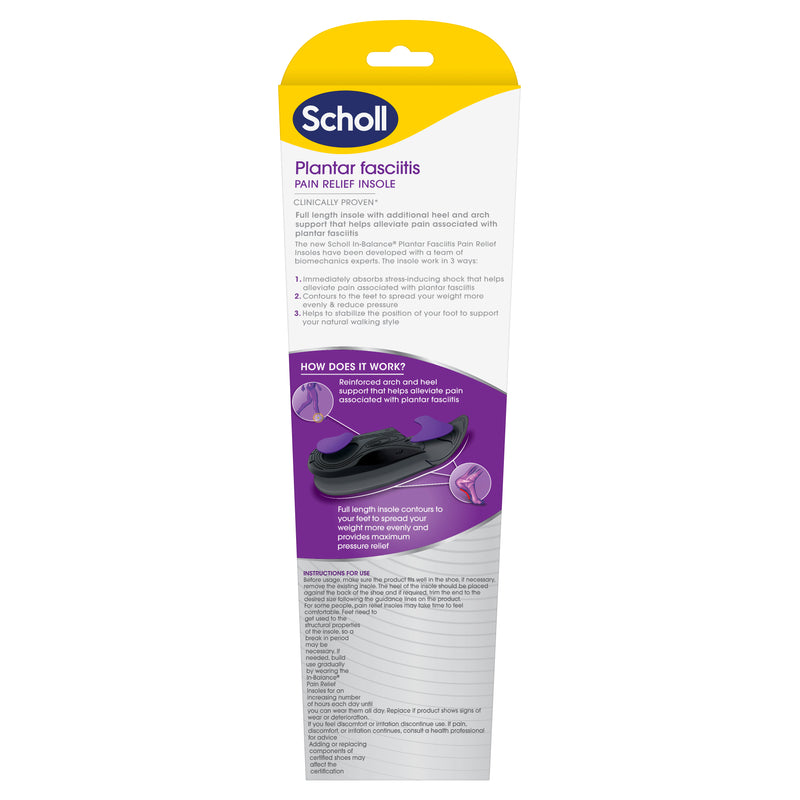 Scholl In-Balance Pain Relief Plantar Fasciitis Orthotics Medium 1ea
