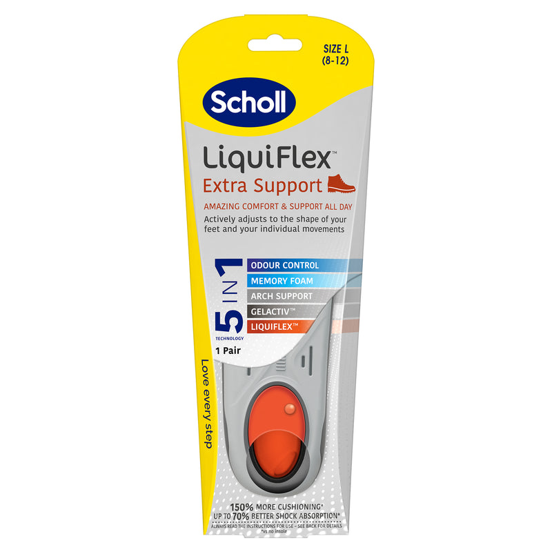 Scholl Liquidflex Extra Support Insole Large 1pr