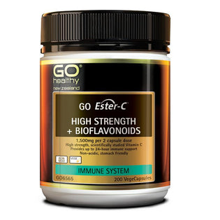 GO Healthy GO Ester-C High Strength + Bioflavonoids VegeCapsules 200s