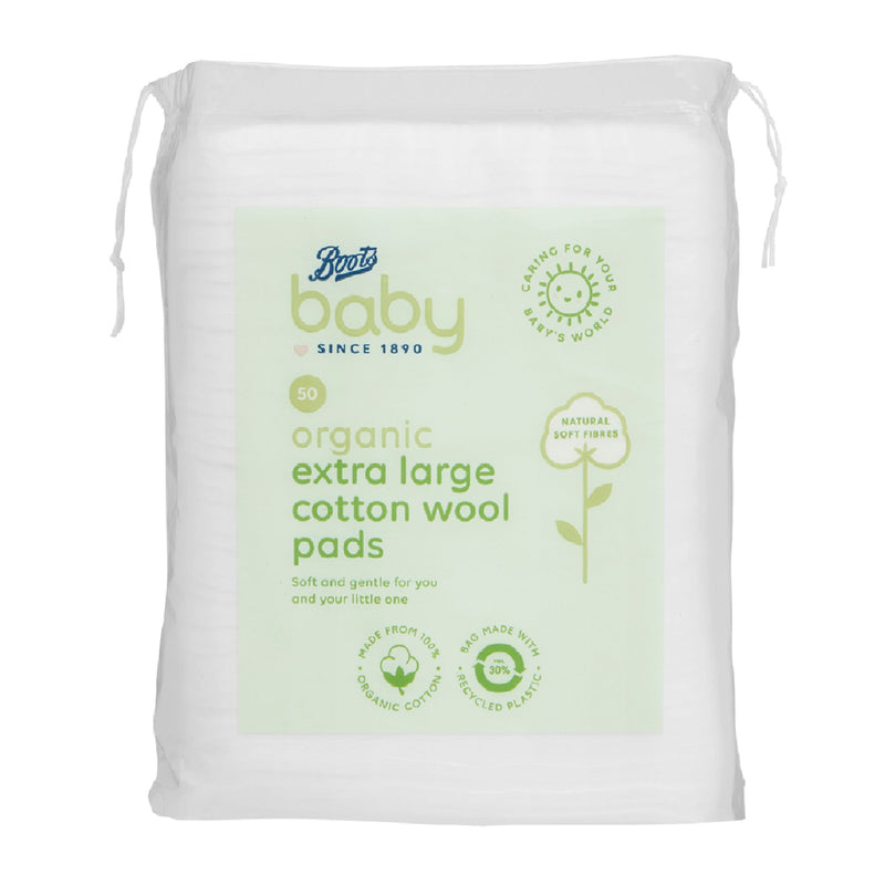 Boots Baby Organic Extra Large Cotton Wool Pads 50pk