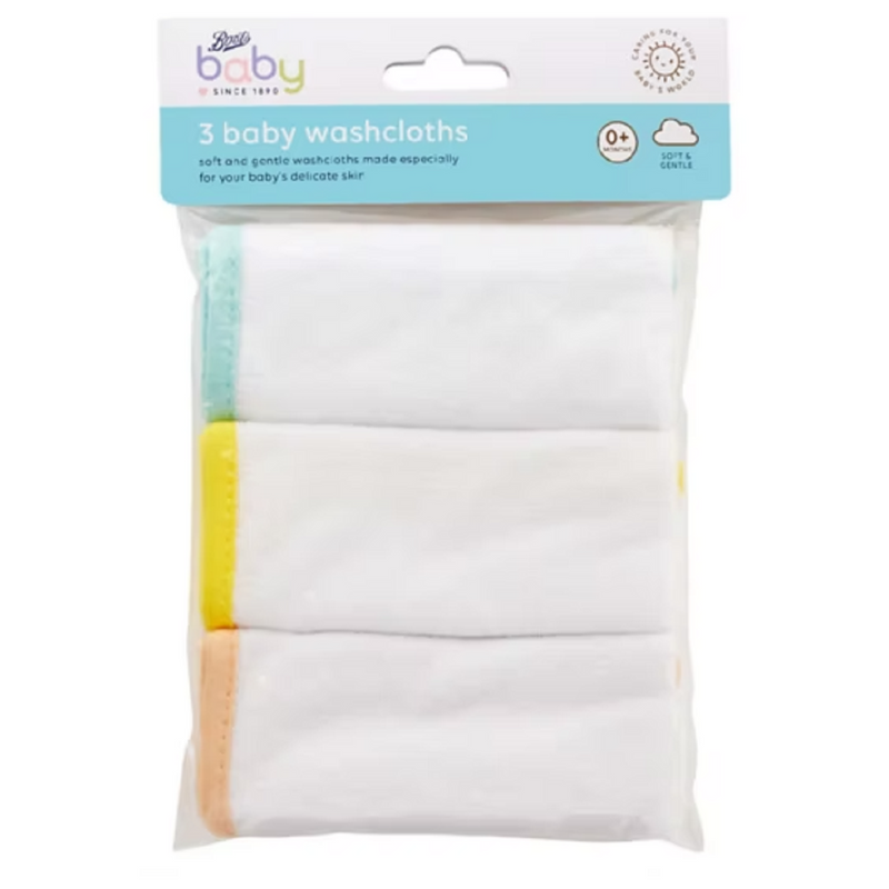 Boots Baby Washcloths 3pk