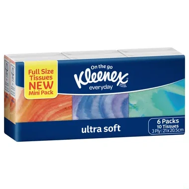 Kleenex Ultrasoft Pocket Pack 10sheets 6pk