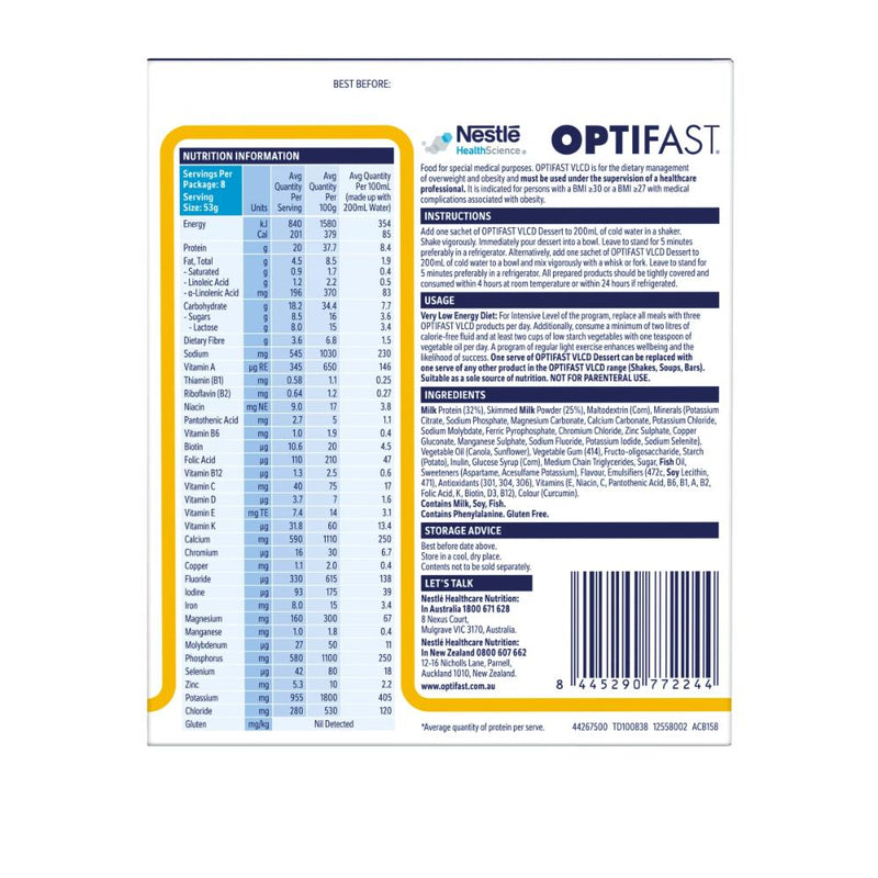 Optifast Dessert Lemon Creme 8 x 53g 8pk