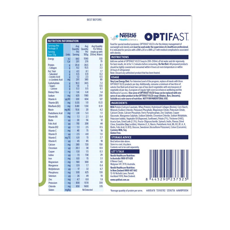 Optifast Potato & Leek Soup 8 x 53g 8pk