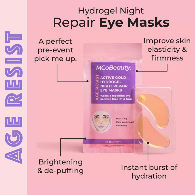 MCoBeauty Age Resist Active Gold Hydrogel Night Repair Eye Masks 5pr