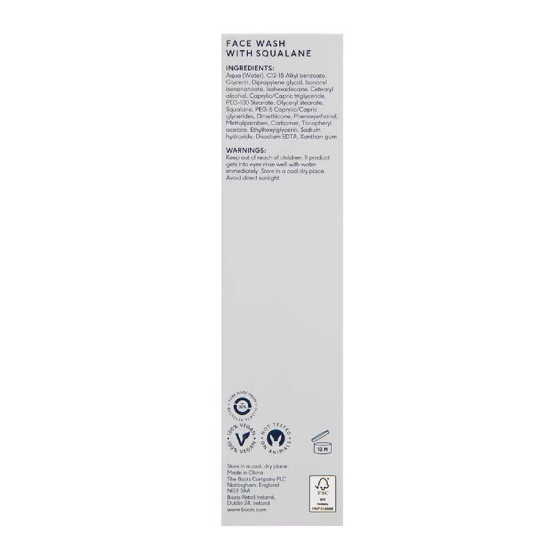 Boots Mens Everyday Skin with Squalane Face Wash 75ml