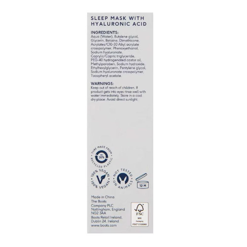 Boots Mens Everyday Skin with Hyaluronic Acid Sleep Mask 30ml