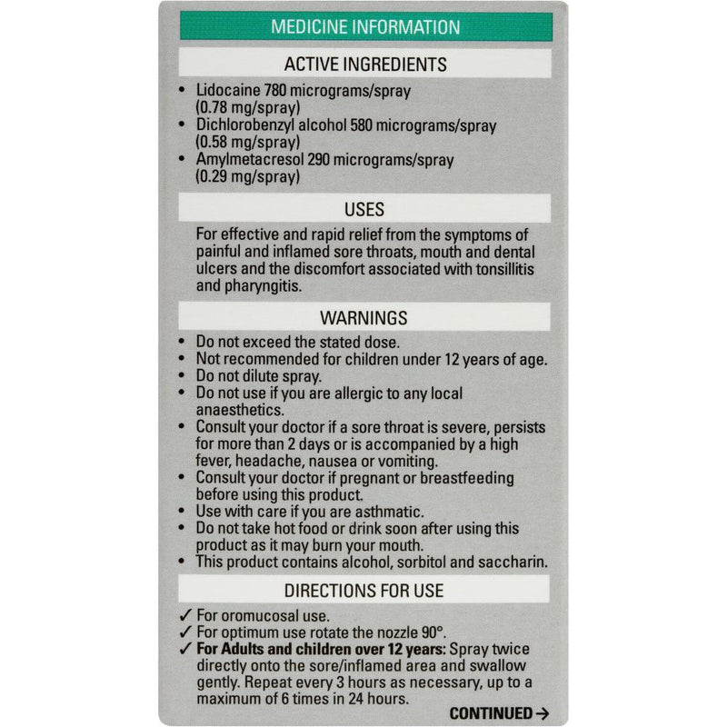 Strepsils Throat Spray Menthol 20ml