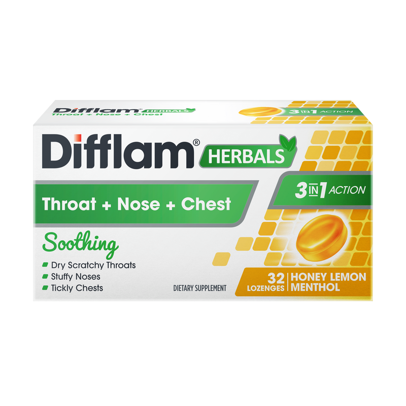 Difflam Herbals 3-In-1 Loz Hl Menthol 32s
