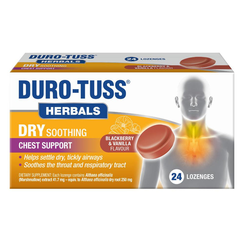 Duro-Tuss Herbals Dry Soothing Chest Suppport Lozenge 24s