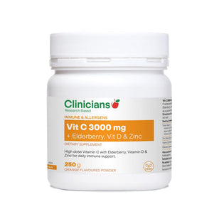 Clinicians Vit C 3000mg Elderberry Vit D Zinc 250g