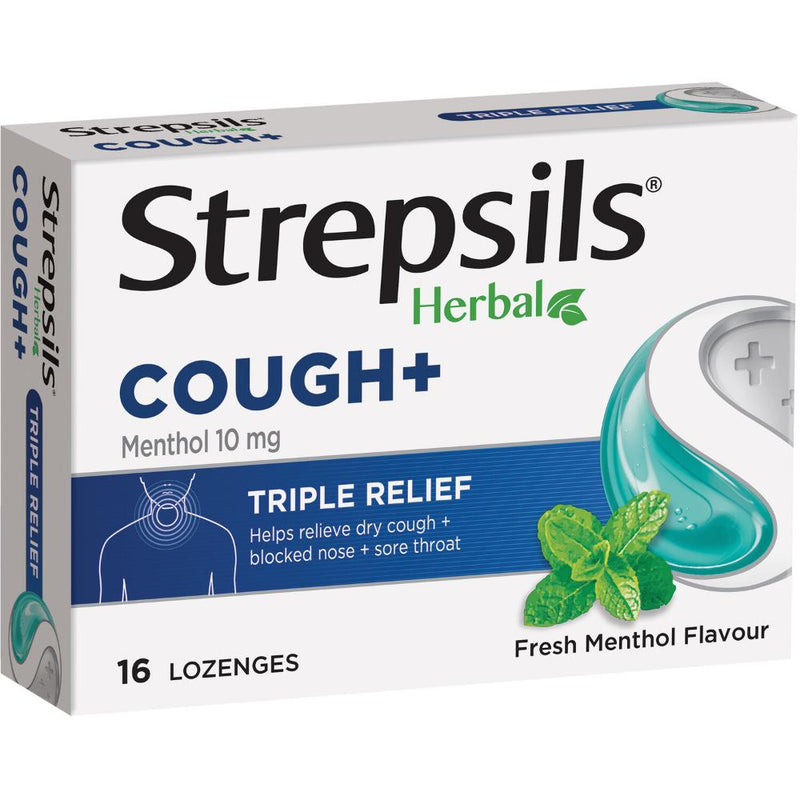 Strepsils Lozenges Herbal Cough Fresh Menthol 16s