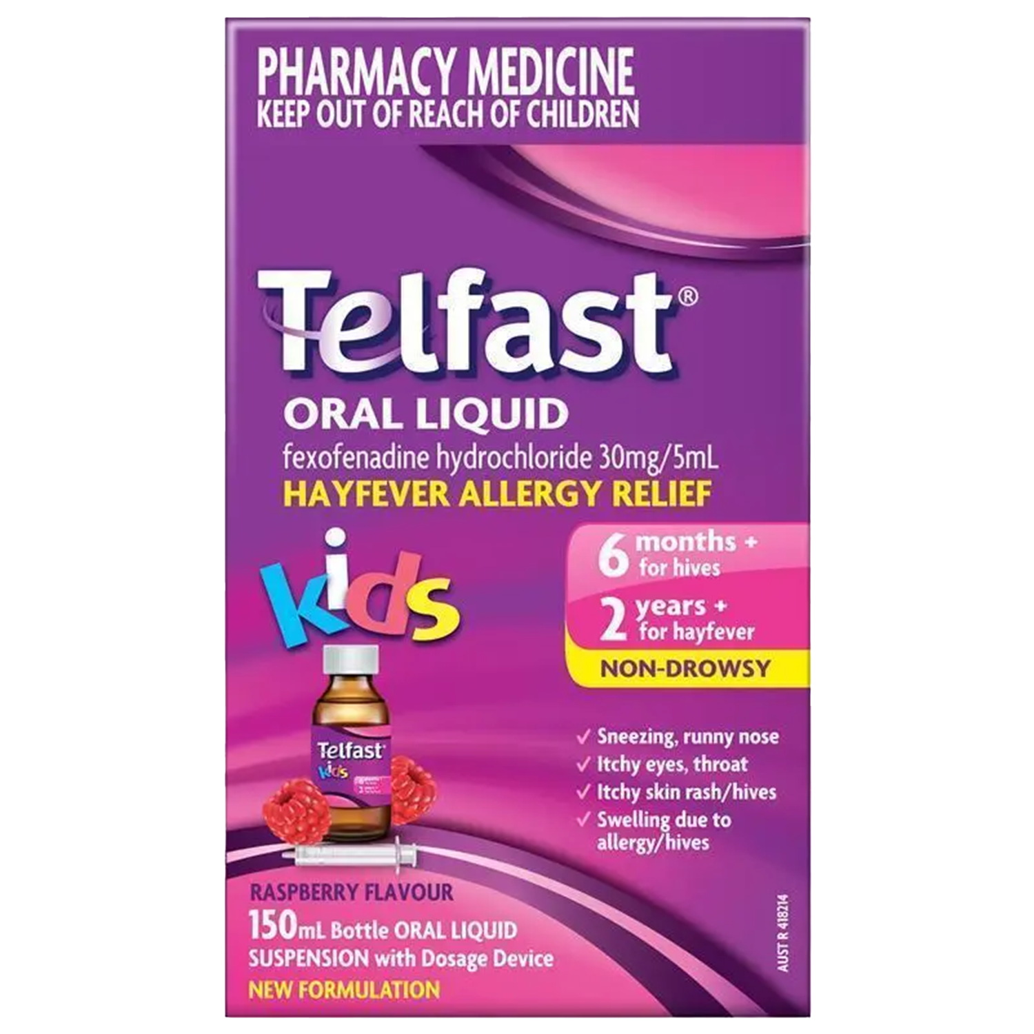 Telfast Oral Liquid Suspension Kids Raspberry 150ml – Unichem Pharmacy