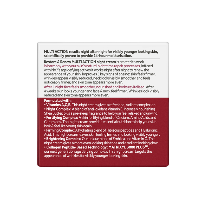 No7 Restore & Renew Face & Neck Multi Action Night Cream 50ml