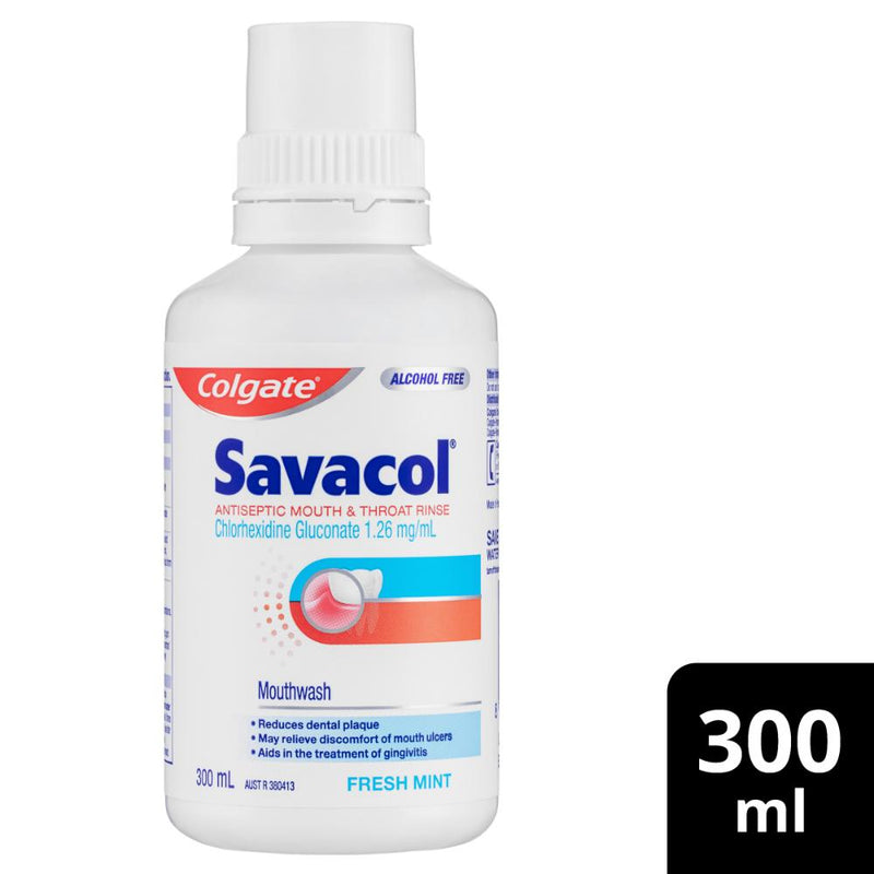 Colgate Savacol Antiseptic Mouth & Throat Rinse Fresh Mint 300ml