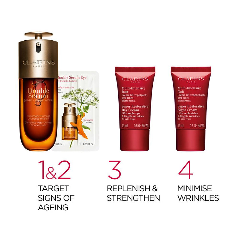 Clarins Double Serum 50ml & Super Restorative Collection 3pcs