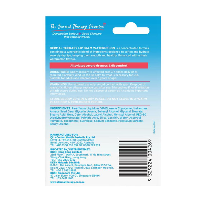 Dermal Therapy Lip Balm Watermelon Stick 4.8g