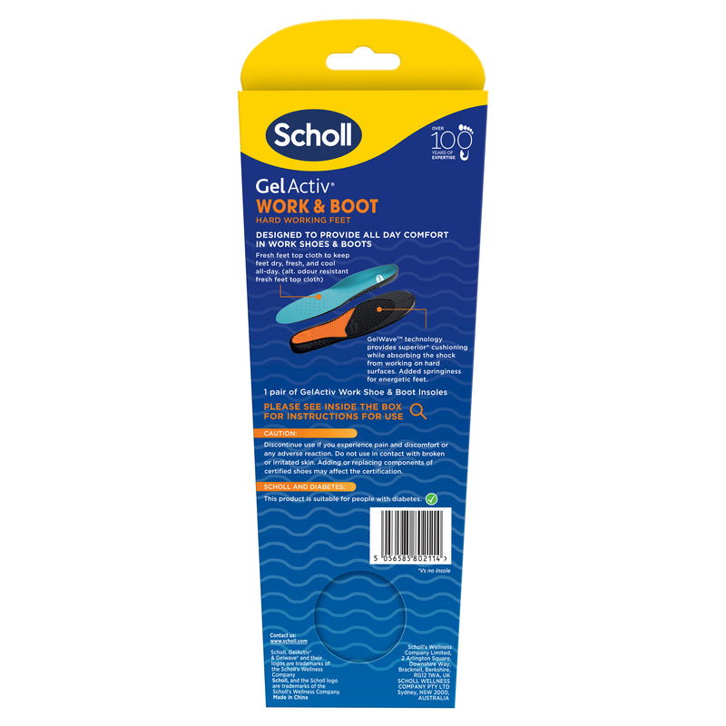 Scholl Gel Activ Insole Work & Boot Large 1pr