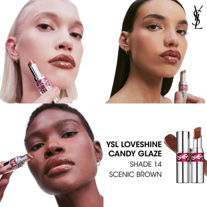 Yves Saint Laurent Loveshine Candy Glaze Lipstick 14 Scenic Brown 3.2g