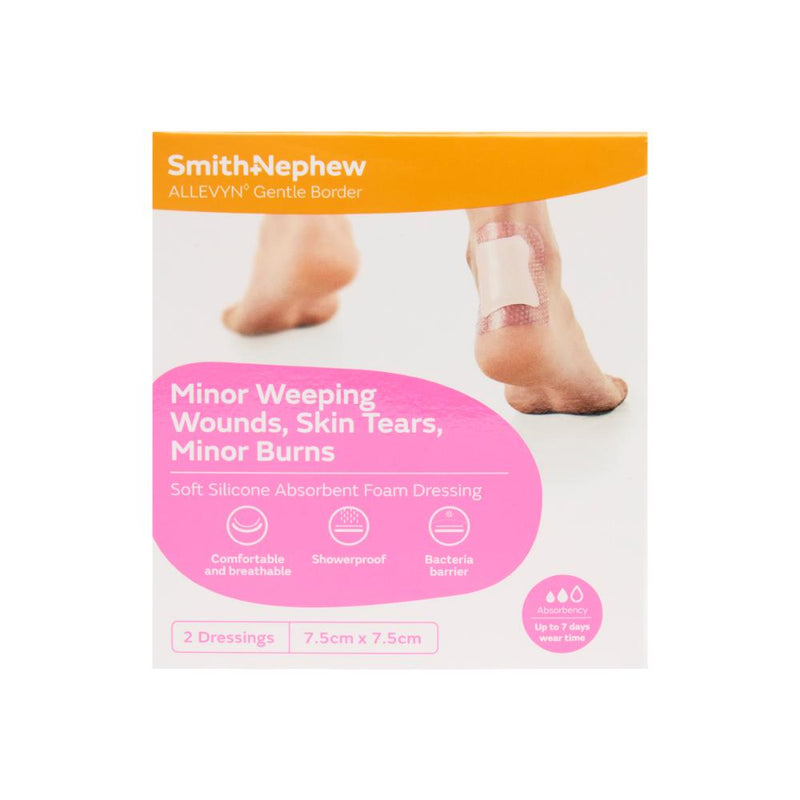 Allevyn Gentle Border 7.5 cm x 7.5 cm 2pk