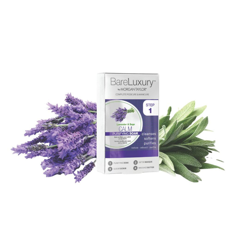 Morgan Taylor Bare Luxury Complete 4-Step Pedicure and Manicure Calm Lavender & Sage 4pk