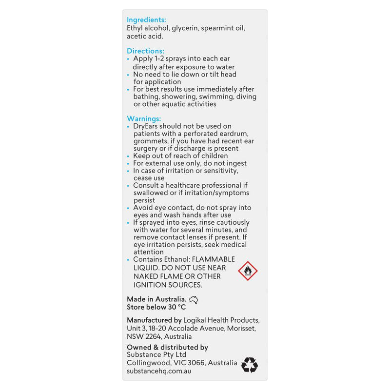 BioRevive Dry Ears Swimmers Ear Prevention Spray 30ml