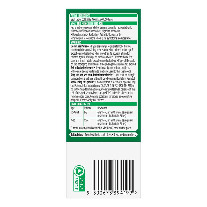 Panadol Tablets 500mg 48s
