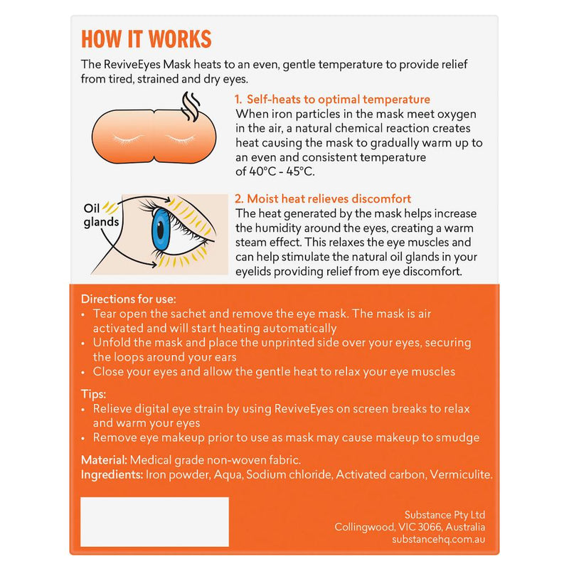 BioRevive Eye Revive Self Heating Eye Mask 5pk