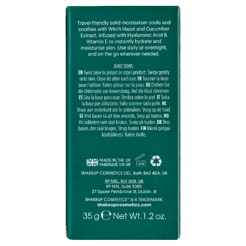 Shake Up Cosmetics Hydrate In A Hurry Moisturiser Stick 35g